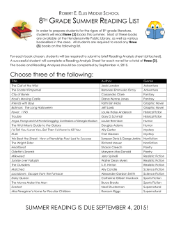8th grade summer reading list - Robert E. Ellis Middle School