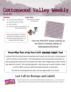 May 16, 2016 - Cottonwood Valley Charter School