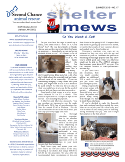 Summer 2015 - Second Chance Animal Rescue