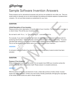 Sample Software Invention Answers