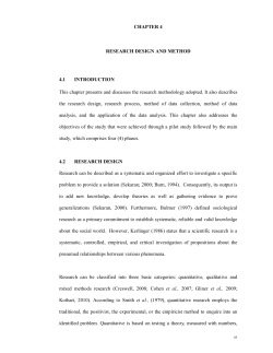 CHAPTER 4 RESEARCH DESIGN AND METHOD 4.1