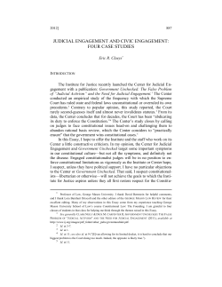 Judicial Engagement and Civic Engagement: Four Case Studies