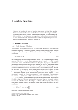1 Analytic Functions - Wiley-VCH