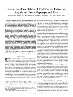 Parallel implementation of endmember extraction algorithms