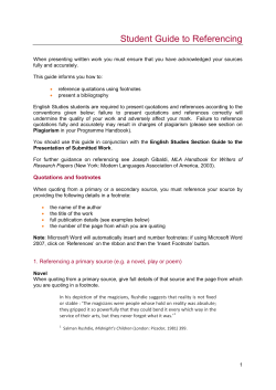 Student Guide to Referencing