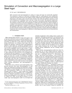 Simulation of Convection and Macrosegregation in a Large Steel Ingot