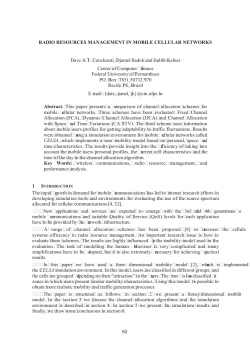 RADIO RESOURCES MANAGEMENT IN MOBILE CELLULAR