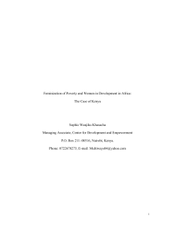 Feminization of Poverty and Women in Development in Africa: The