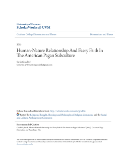 Human-nature relationship and Faery Faith in the American pagan