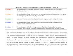 California Physical Education Content Standards Grade 5