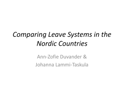 Comparing leave systems in the Nordic Countries