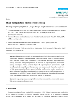 High-Temperature Piezoelectric Sensing