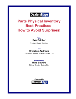 Parts Physical Inventory Best Practices: How to Avoid