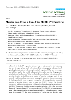 Mapping Crop Cycles in China Using MODIS-EVI Time Series