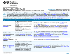 BlueAccess Silver 1800 Plan 625 - Blue Cross and Blue Shield of