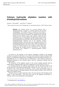 Calcium hydroxide silylation reaction with trimethylchlorosilane