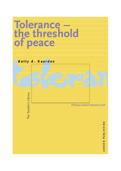 The Threshold For Peace - UNESDOC
