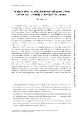 The Truth about Auschwitz: Prosecuting Auschwitz Crimes with the