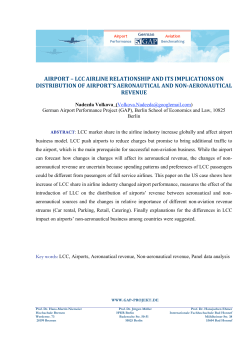 Airport - LCC Airline Relationship and its Implications on