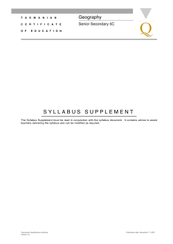 SYLLABUS SUPPLEMENT