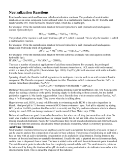 Neutralization Reactions