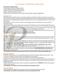 H.O.P.E CYCLE EIGHT: PEER PRESSURE/SELF CONTROL