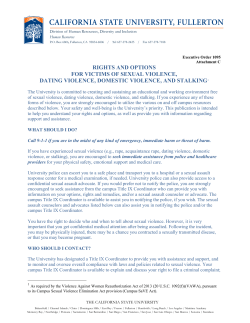rights and options for victims of sexual violence, dating violence