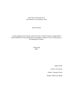 Epic Time and Narrativity in Jean Sibelius`s Lemmink&auml;inen Suite