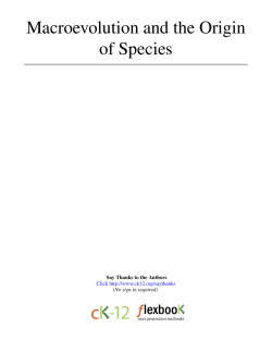 Macroevolution and the Origin of Species