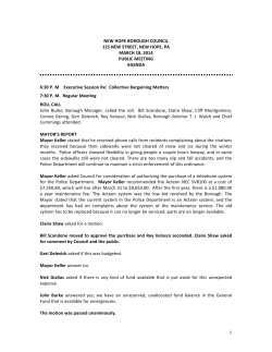 March 18 - New Hope Borough