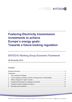 Fostering Electricity transmission investments to achieve - entso-e