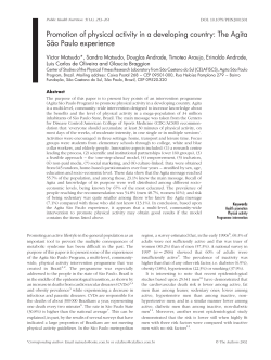 Promotion of physical activity in a developing country: The Agita Sa