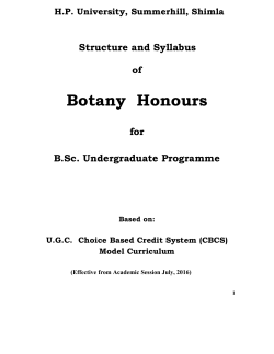 Syllabus CBCS of B.Sc. Botany Honours 2016-17
