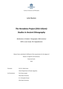 The Herodotos Project (OSU-UGent): Studies in Ancient Ethnography