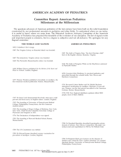 AMERICAN ACADEMY OF PEDIATRICS Committee Report