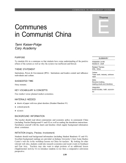 Communes in Communist China - Indiana University Bloomington