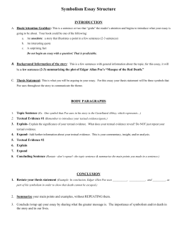 Symbolism Essay Structure