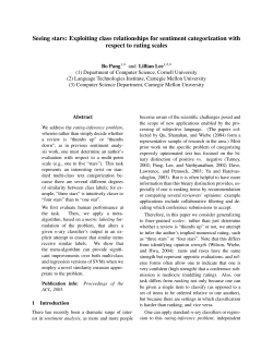 Seeing stars: Exploiting class relationships for sentiment