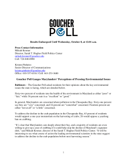 Goucher Poll Gauges Marylanders` Perceptions of Pressing