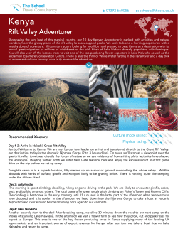 Rift Valley Adventurer 11 day Kenyan adventure through the breath