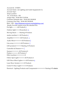 Account Id : 2174874 Account Name : Jia Lighting and Audio