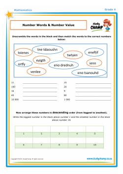 Number words Number value Basic