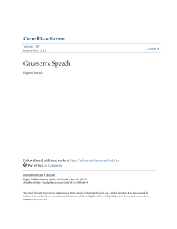 Gruesome Speech - Scholarship@Cornell Law