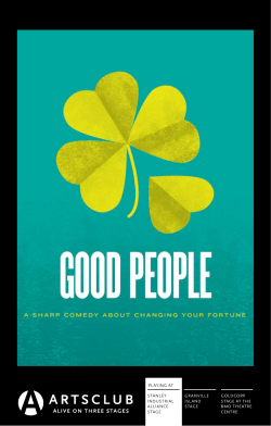 House Programme - Arts Club Theatre Company