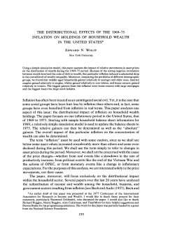 THE DISTRIBUTIONAL EFFECTS OF THE 1969