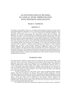 AN INVESTIGATION OF MEANING IN CLINICAL MUSIC