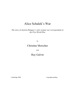 Alice Schalek`s War - Just Solutions Homepage
