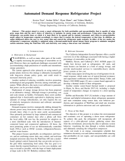 Automated Demand Response Refrigerator Project