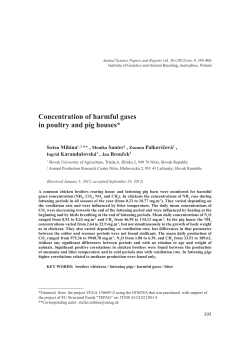 Concentration of harmful gases in poultry and pig houses*
