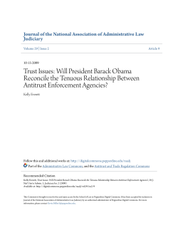 Trust Issues: Will President Barack Obama Reconcile the Tenuous